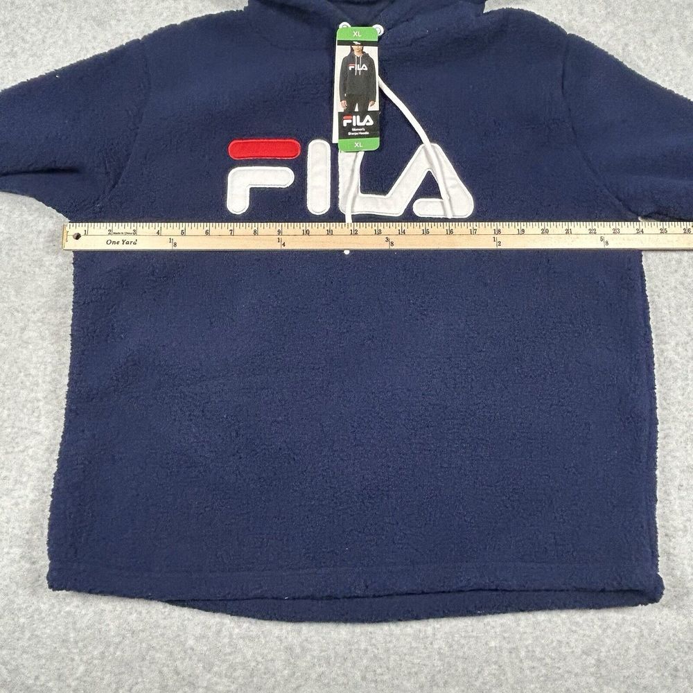 NWT Fila Women's Sherpa Caroline Hoodie Pullover Navy Size XL #1327484 - Picture 4 of 6